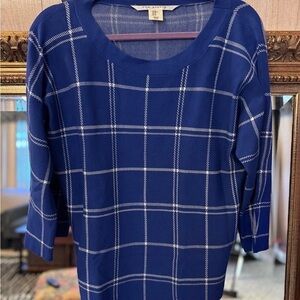 Max Studio Royal Blue Patterned Top